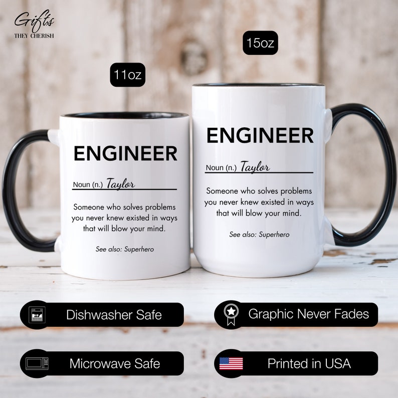 Engineer Definition Mug Personalized Gift, Funny Engineer Gifts ...