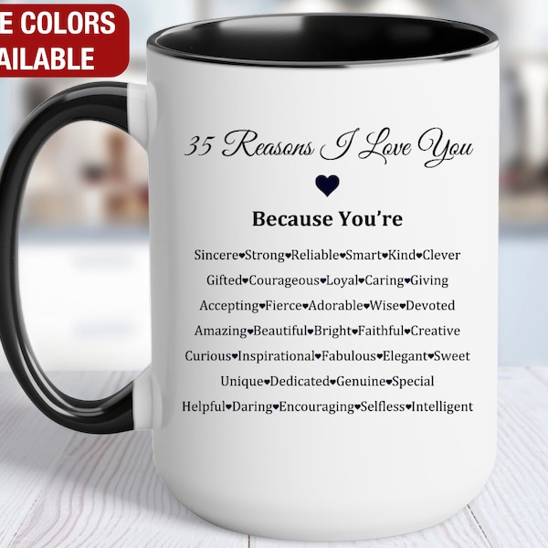 35 Reasons I Love You Gift for Women, 35 Things I Love About You for Him, 35th Birthday Gift for Men, 35 Reasons Why I Love You for Her