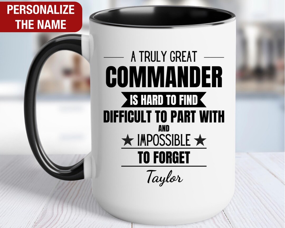 Commander Personalized Gift, Commander Thank You Mug, Commander Cup ...