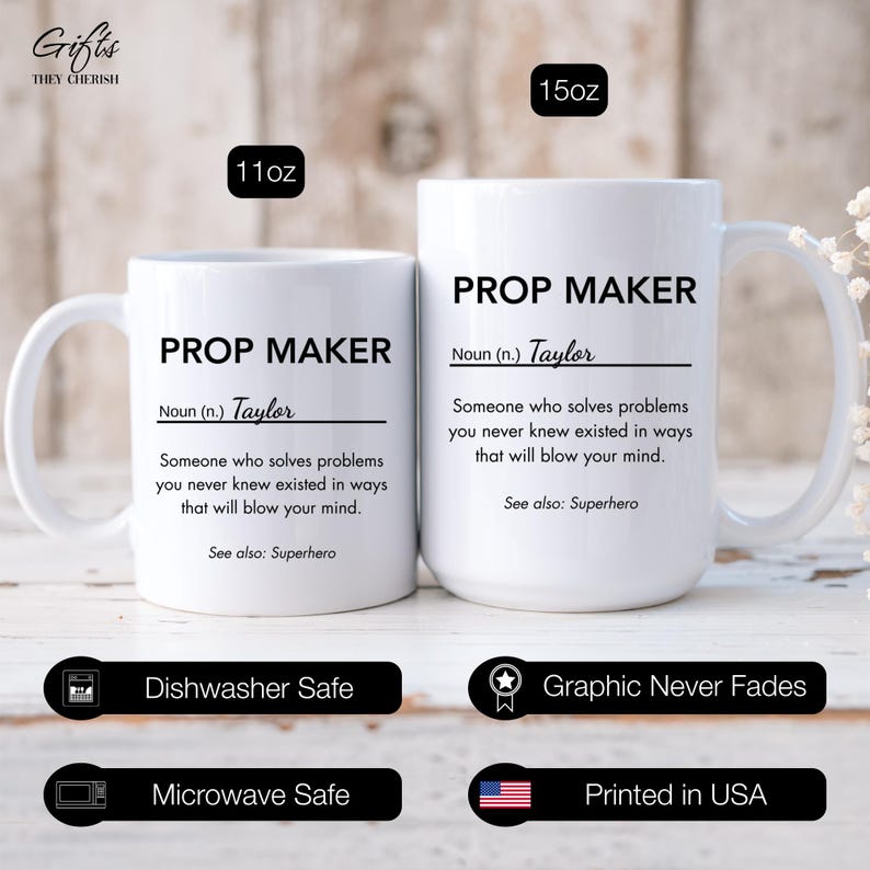 Prop Maker Personalized Gift, Prop Maker Definition Mug, Prop Maker