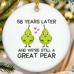 58th Anniversary Ornament for Couple, 58 Year Anniversary Gift for Her, 58th Wedding Anniversary Gift for Him, 58th Anniversary Couple Gift