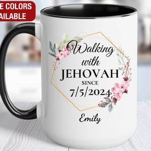 Baptism Gift Walking With Jehovah Personalized Mug, JW Baptism Gift for Sisters, JW Gifts for Sisters, JW Baptism Gift Sister, Jw Sister Cup