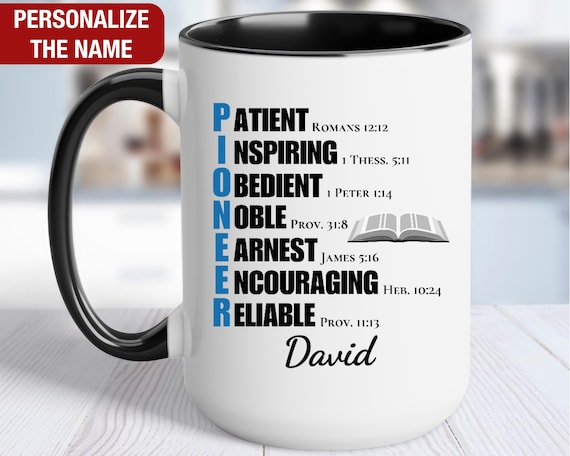 Pioneer Personalized JW Mug, JW Pioneer School Gifts, JW Pioneer Service School Coffee Cup, Jw Gifts for Pioneers, Jw Pioneer School Brother