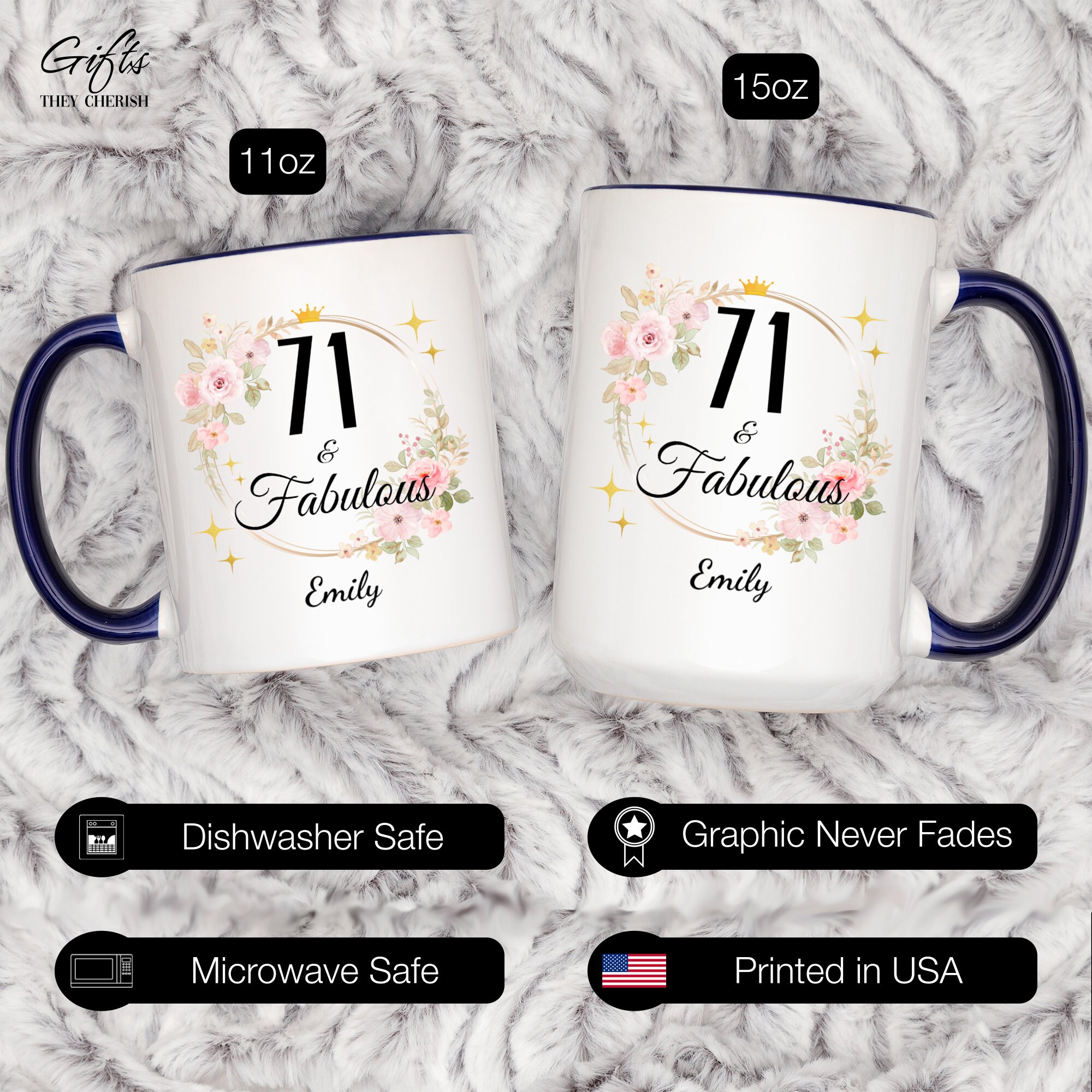 71st Birthday Gift for Her Personalized, 71 and Fabulous, Gift for 71 Year  Old Birthday, 71 Fabulous Mug, 71st Birthday Gift for Women - Etsy