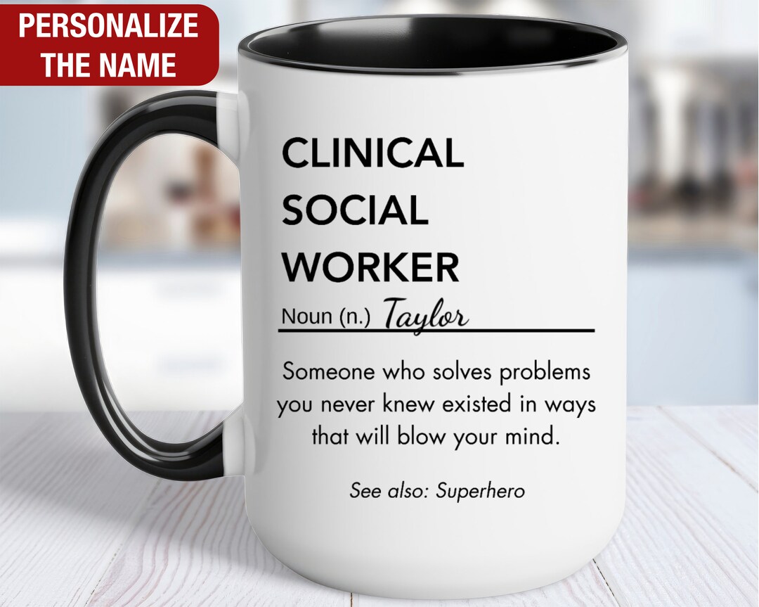 Clinical Social Worker Definition Mug Personalized, LCSW Gifts ...