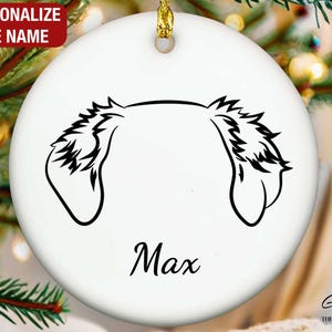 Nova Scotia Duck Tolling Retriever Ears Outline Ornament, Nova Scotia Duck Tolling Retriever Personalized Ornament With Custom Name