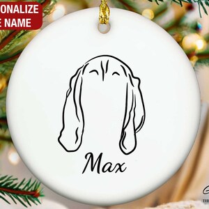 Bloodhound Ears Outline Ornament, Bloodhound Personalized Ornament, Bloodhound Ornament, Bloodhound Memorial, Bloodhound Gifts