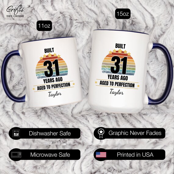 31st Birthday Gift Personalized Mug, Built 31 Years Ago Vintage, Gift for 31  Year Old Birthday, 31st Birthday for Him, 31st Birthday for Her - Etsy