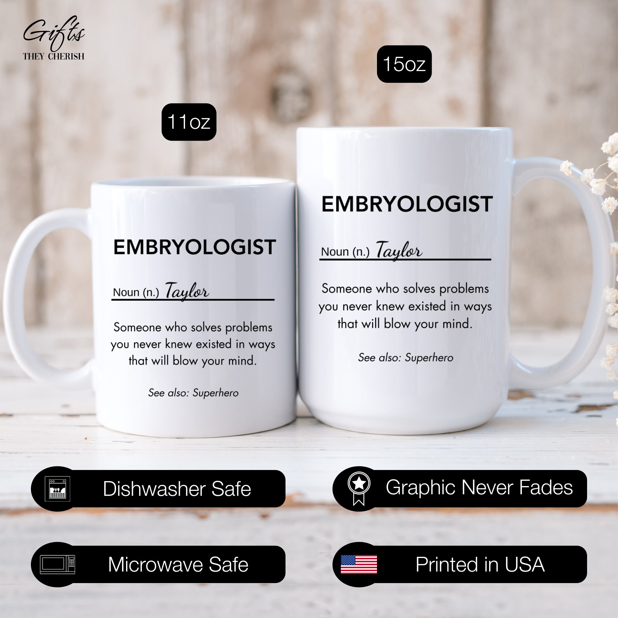 Embryologist Personalized Gift, Embryologist Definition Mug ...