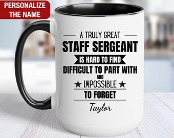 Regalo personalizado de sargento de personal, taza de agradecimiento de sargento de personal, taza de sargento de personal, regalo de despedida de jubilación de sargento de personal