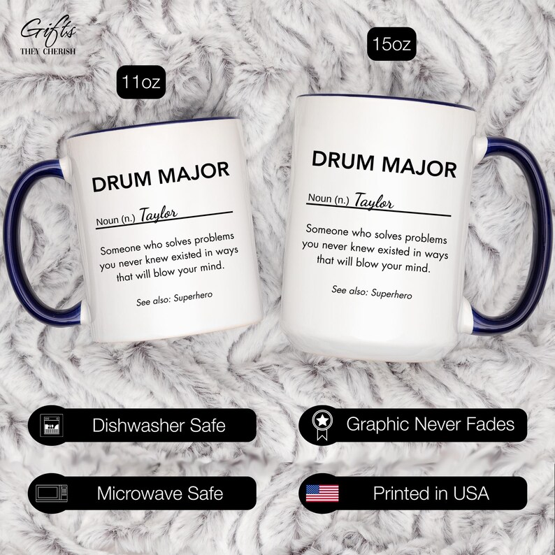Drum Major Personalized Gift, Drum Major Definition Mug, Drum Major