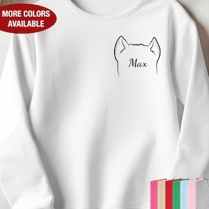 Dogo Argentino Ears Outline Sweatshirt, Dogo Argentino Personalized Sweatshirt, Dogo Argentino Gift, Dogo Argentino Sweatshirt