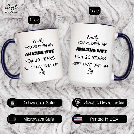 20th Wedding Anniversary Gift for Her Personalized, 20th