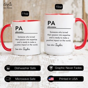 Personalized PA Graduation Gift, PA Definition Mug, Physician Assistant Gifts, PA Graduate Gift, Custom Physician Assistant Graduation Gift afbeelding 8