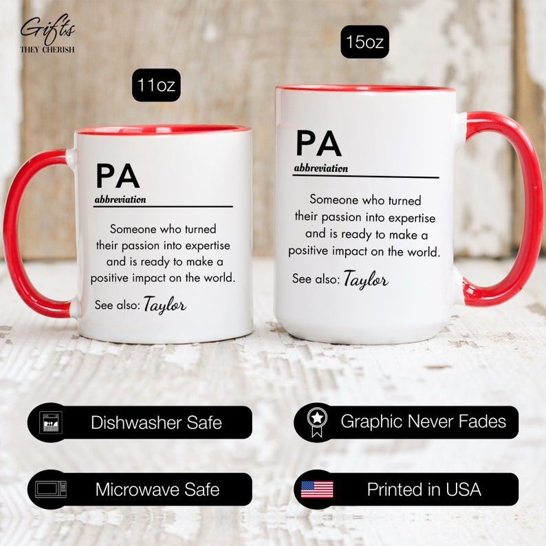 Personalized PA Graduation Gift, PA Definition Mug, Physician Assistant Gifts, PA Graduate Gift, Custom Physician Assistant Graduation Gift afbeelding 8