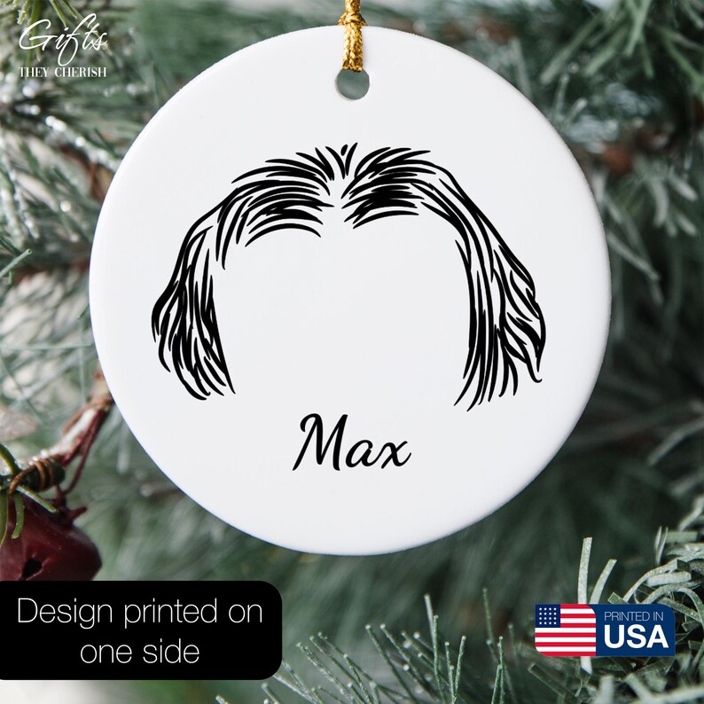 Lhasa Apso Ears Outline Ornament, Lhasa Apso Personalized Ornament