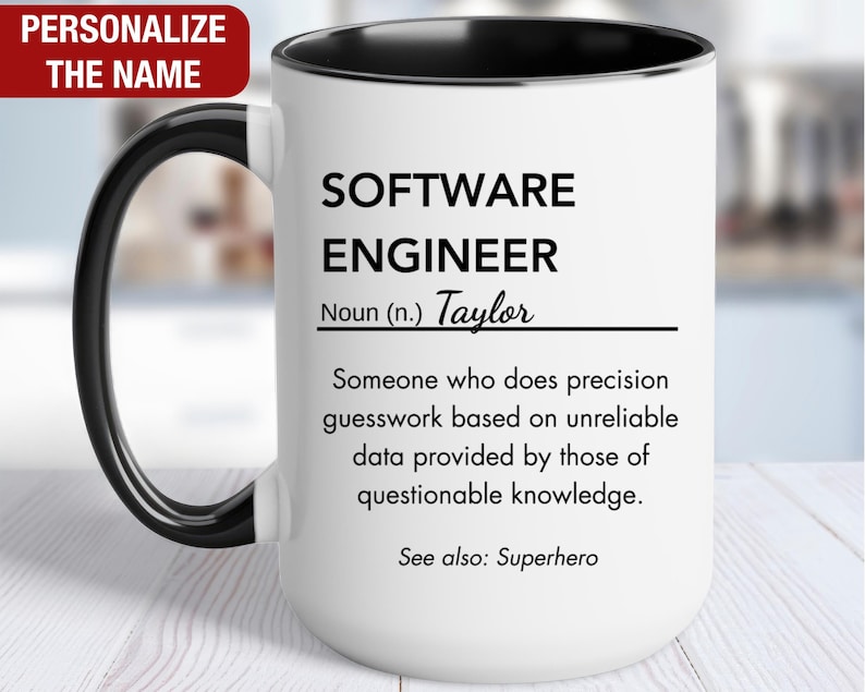 Software Engineer Mug, Personalized Software Engineer Definition Gift ...