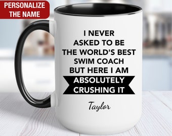 Swim Coach Personalized Mug, World's Best Swim Coach Mug, Swim Coach Thank You Gift, Swim Coach Cup, Swim Coach Gift, Gift for Swim Coach