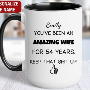 54th Wedding Anniversary Gift for Her Personalized, 54th Anniversary Gift for Her, 54 Year Anniversary Gift for Wife, 54th Anniversary Mug
