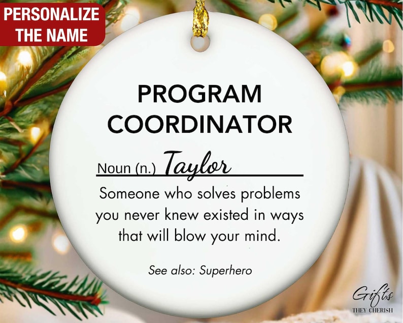 Personalized Program Coordinator Ornament, Program Coordinator Christmas Ornament image 1