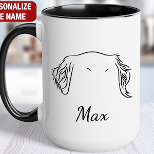 Great Pyrenees Ears Outline Mug, Great Pyrenees Personalized Cup, Great Pyrenees Mug, Great Pyrenees Coffee Cup, Great Pyrenees Gifts