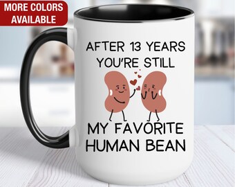 13th Anniversary Gift for Him, 13 Year Anniversary Gift for Her, 13th Wedding Anniversary Gift for Him, 13th Anniversary Gift for Couple Mug