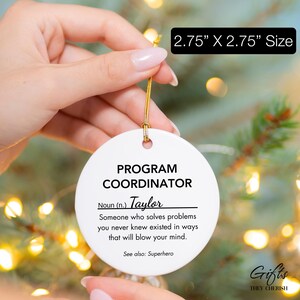Personalized Program Coordinator Ornament, Program Coordinator Christmas Ornament image 4