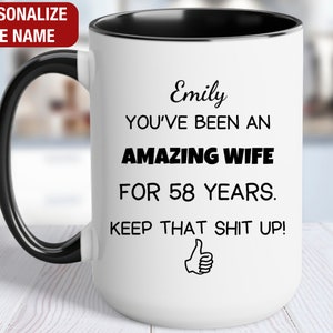 58th Wedding Anniversary Gift for Her Personalized, 58th Anniversary Gift for Her, 58 Year Anniversary Gift for Wife, 58th Anniversary Mug