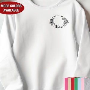 Leonberger Ears Outline Sweatshirt, Leonberger Personalized Sweatshirt, Leonberger Gift, Leonberger Sweatshirt, Leonberger Custom Gift