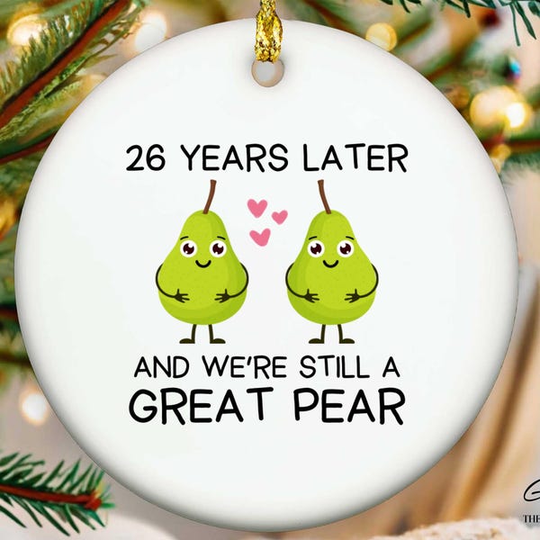 26th Anniversary Ornament for Couple, 26 Year Anniversary Gift for Her, 26th Wedding Anniversary Gift for Him, 26th Anniversary Couple Gift