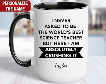 Science Teacher Personalized Gift, World's Best Science Teacher Mug, Science Teacher Coffee Cup, Custom Gift for Science Teacher