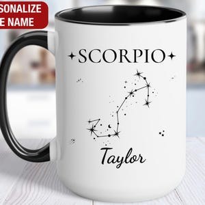 Scorpio Constellation Mug Personalized, Scorpio Birthday, Scorpio Star Sign Mug, Scorpio Zodiac Sign, Scorpio Coffee Cup
