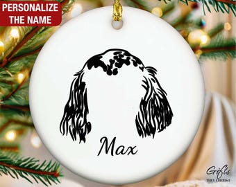 English Setter Ears Outline Ornament, English Setter Personalized Ornament, English Setter Ornament, English Setter Memorial