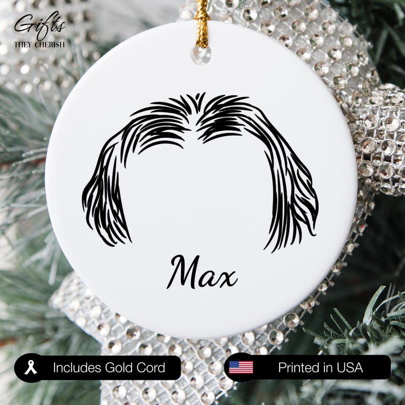 Lhasa Apso Ears Outline Ornament, Lhasa Apso Personalized Ornament