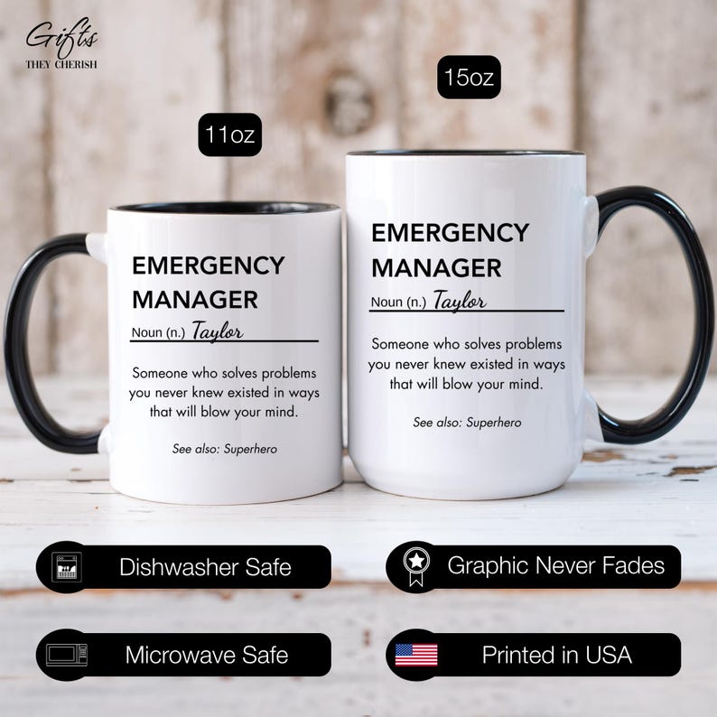 Emergency Manager Personalized Gift, Emergency Manager Definition Mug