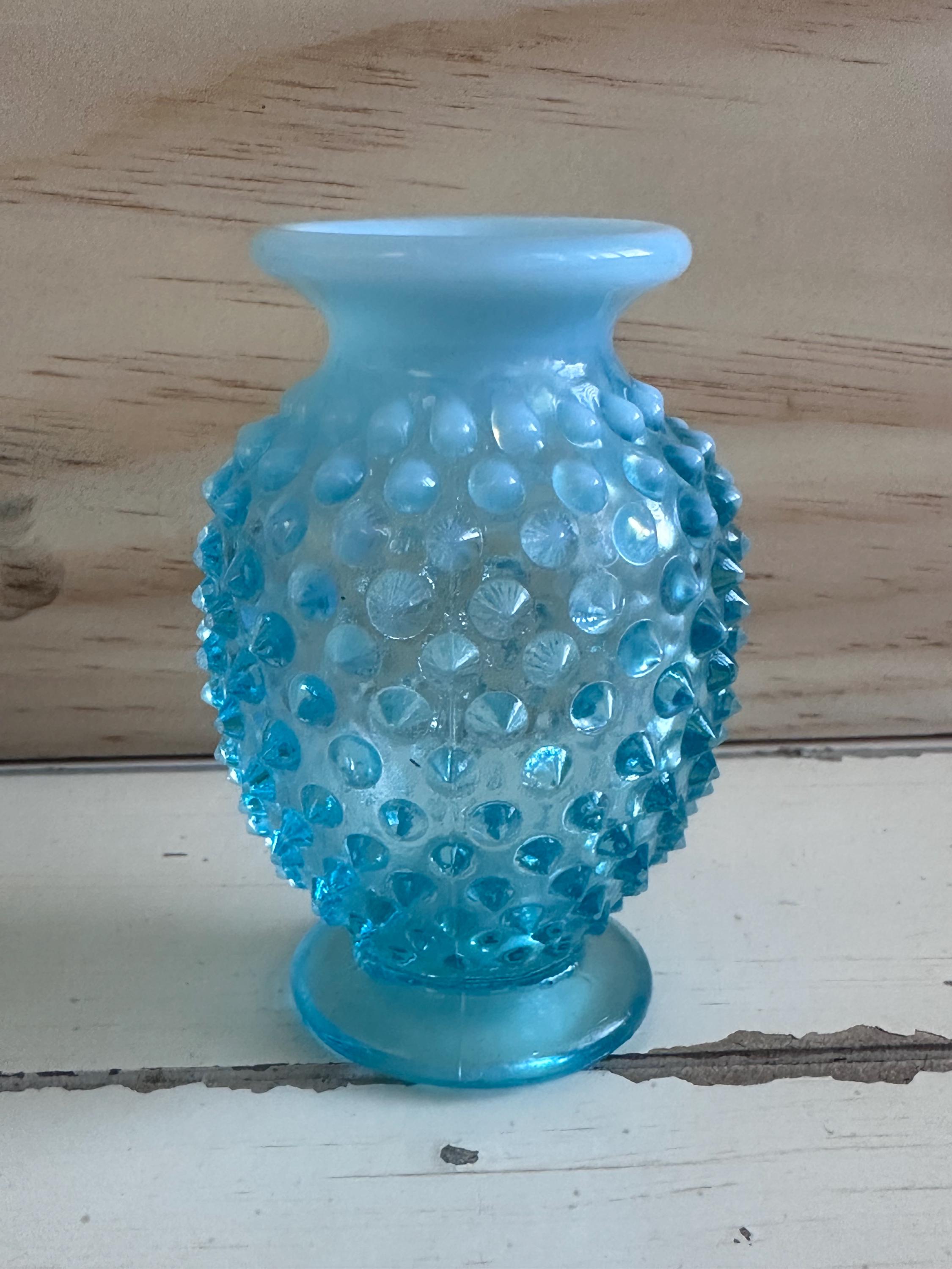 Fenton Small Blue Hobnail Vase - Etsy