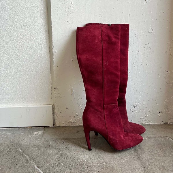 Via Spiga Burgundy Suede Boots