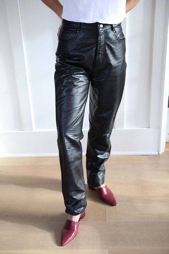 vintage leather black pants - Gem