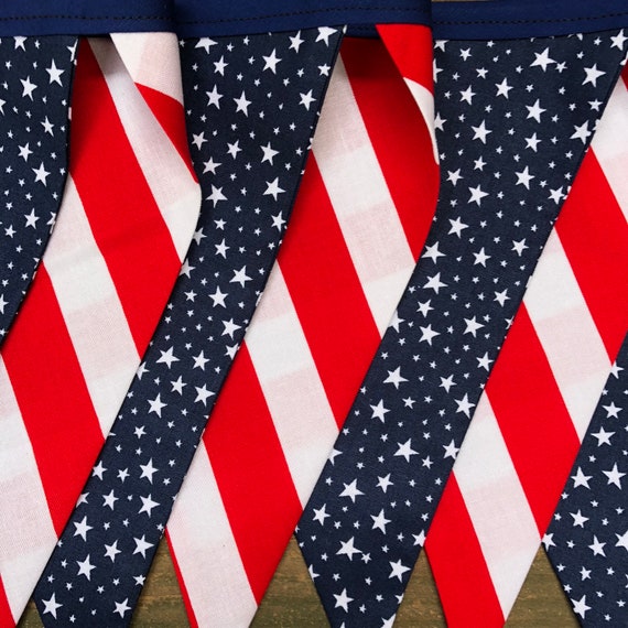 Stars And Stripes Bunting Patriotic Decor Veterans Day Etsy