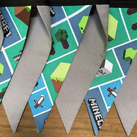 Minecraft Party Banner Video Game Birthday Decor Etsy