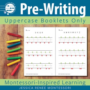 Folleto de preescritura para la práctica de la formación de letras mayúsculas