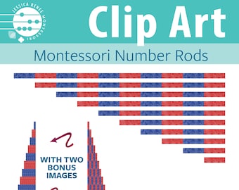 Montessori Math Number Rods Clip Art