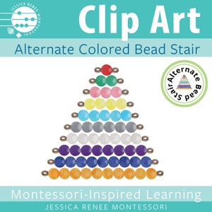 Montessori Math Colored Bead Stair Clip Art Colores alternativos