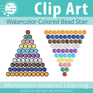 Montessori Mathe Colored Bead Stair Clip Art