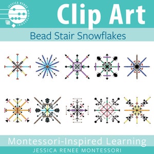 Montessori Mathe Colored Bead Stair Schneeflocken Clip Art