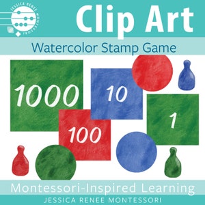 Montessori Mathe Stempel Spiel Clip Art