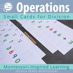 Montessori Math Divisione perline d'oro a 4 cifre con piccole carte