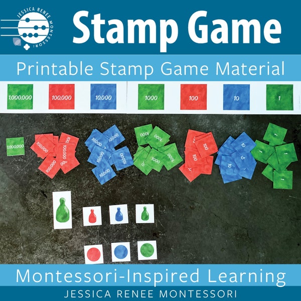 Materiale di gioco per francobolli stampabili Montessori