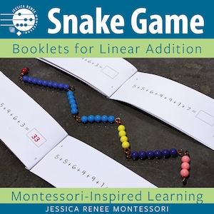 Libretti di gioco Montessori Math Addition Snake per esercitarsi sulle addizioni