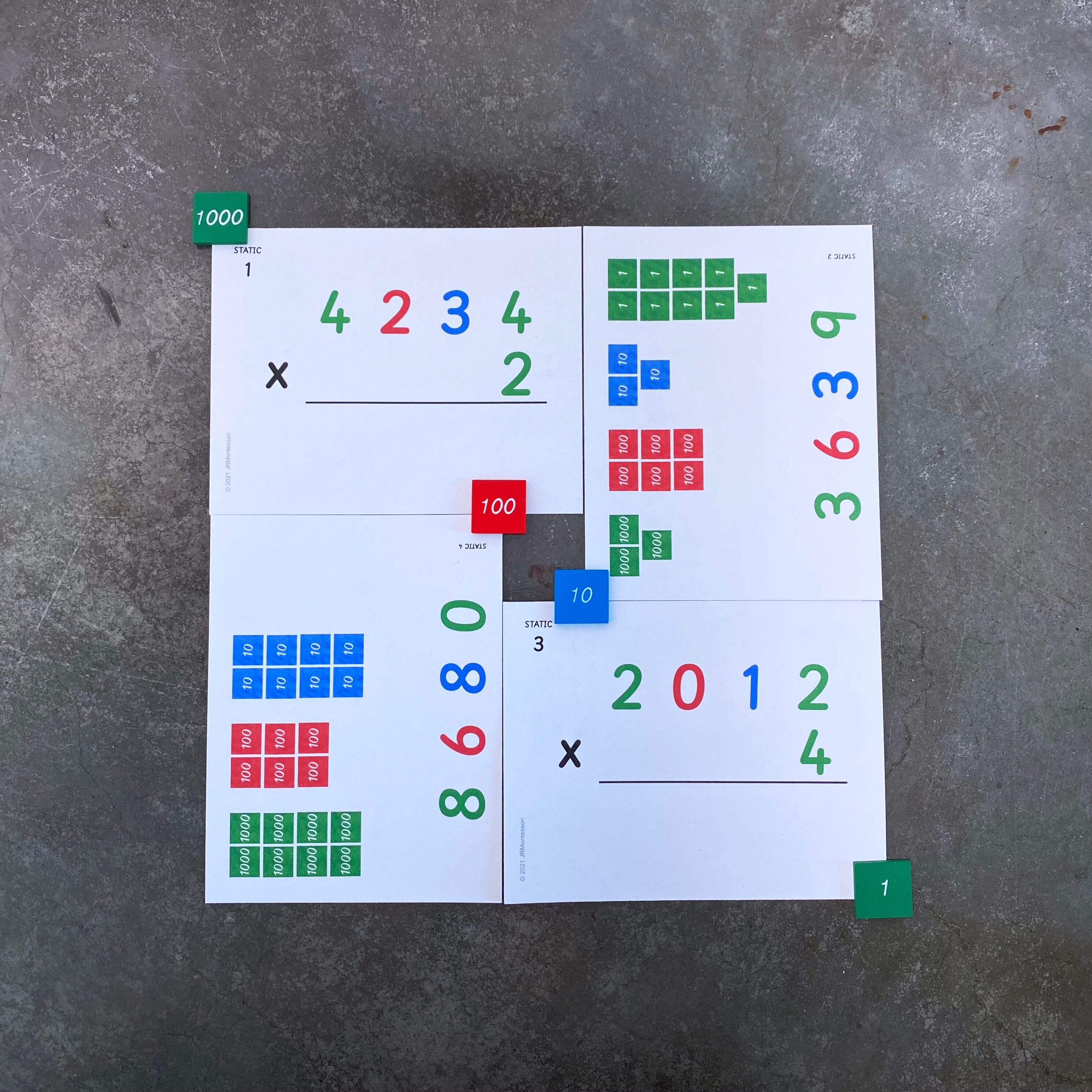 Montessori Stamp Game Operations Cards Bundle (small Cards) - Etsy